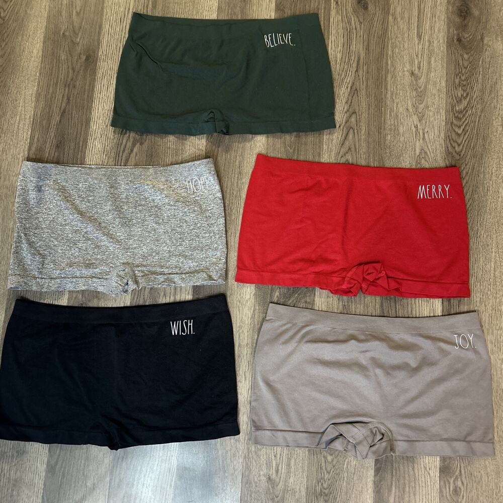 Rae Dunn Women's 5 pc Seamless Colored Boyshorts Size L